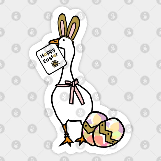 Happy Easter Bunny Ears on Gaming Goose Sticker by ellenhenryart